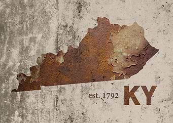 Kentucky State Founded Date Rusty Map Series No 02