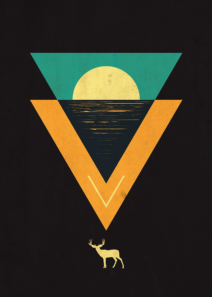deer and the sunset
