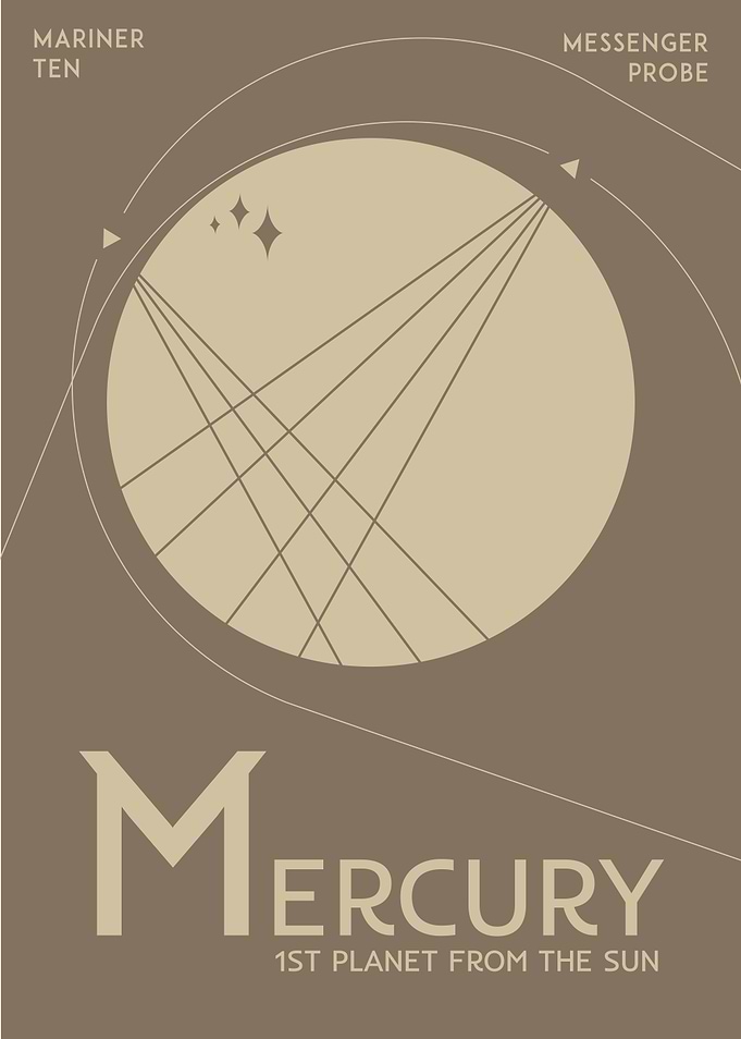 Mercury Art Deco Space Travel Poster