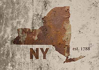 New York State Founded Date Rusty Map Series No 01