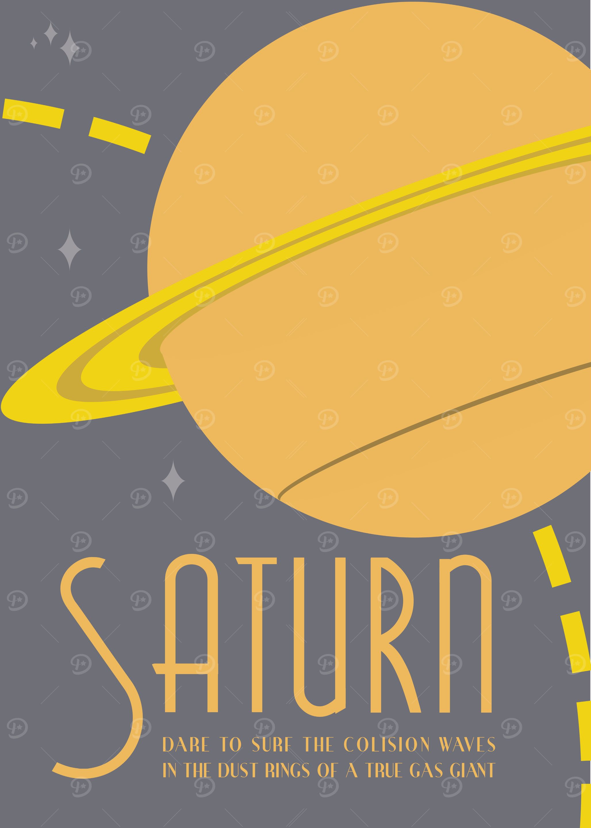 Saturn - Vintage Space Travel Poster