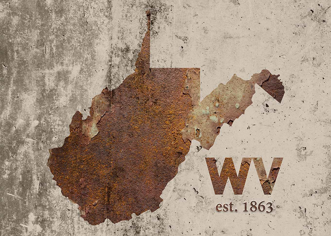 West Viriginia State Rusty Map Series No 14