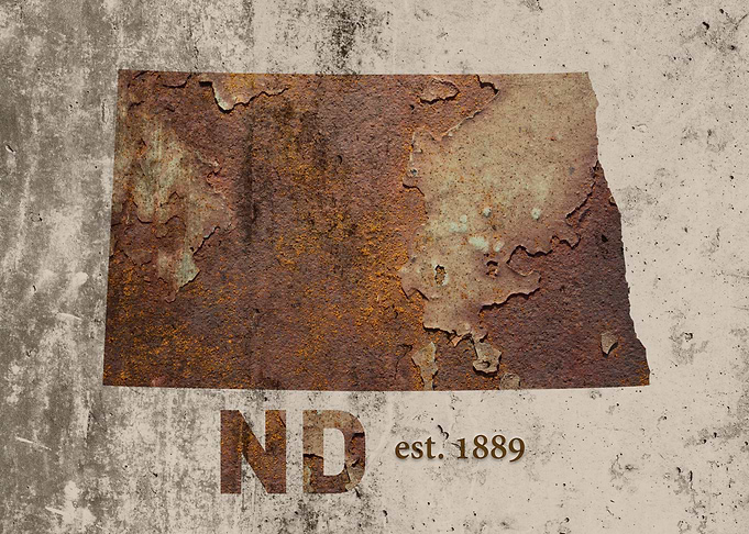 North Dakota State Rusty Map Series No 37