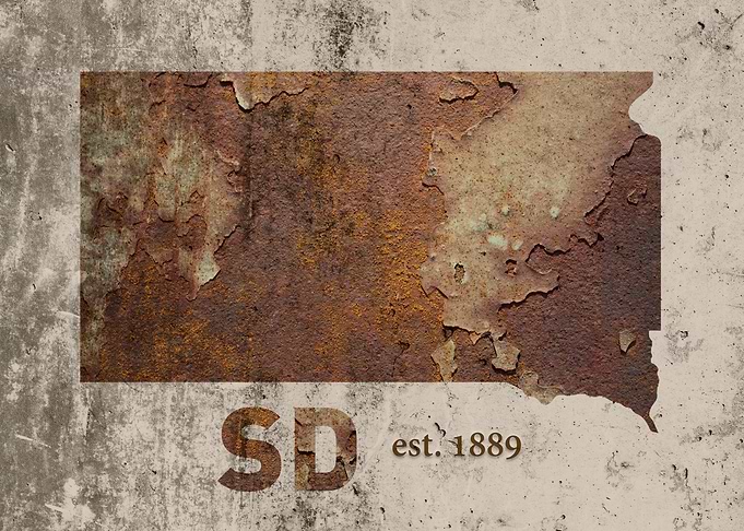 South Dakota State Rusty Map Series No 38