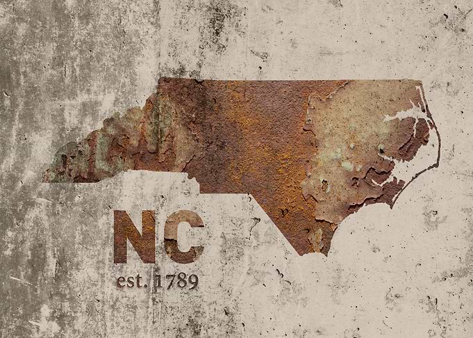 North Carolina State Rusty Map Series No 22