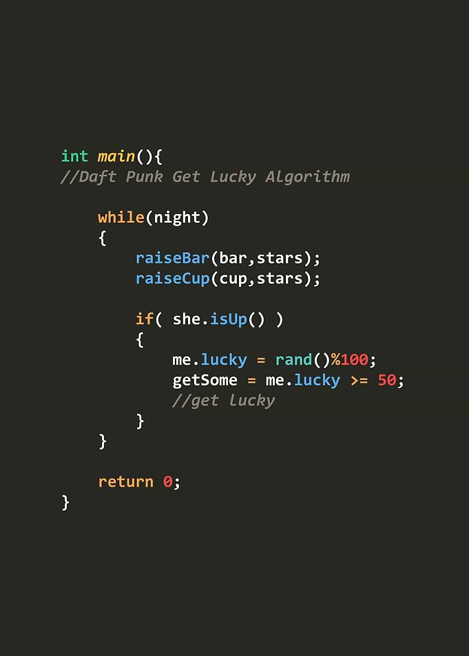 Daft Punk Get Lucky Song Algorithm in C