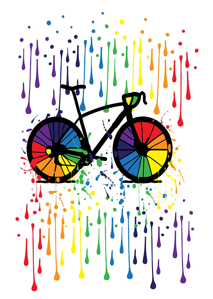 Rainbow color bicycle