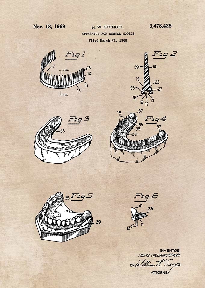 patent art Stengel 1969 Apparatus for dental model