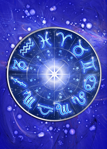 Zodiac Signs Blue Galaxy Circle