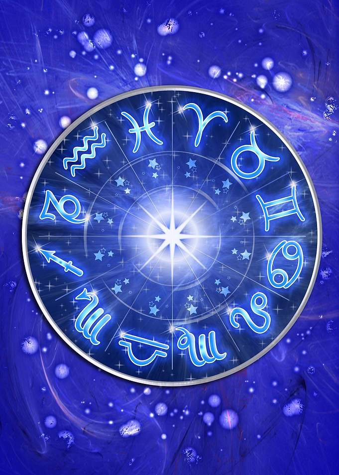 Zodiac Signs Blue Galaxy Circle