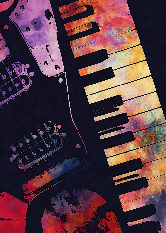 piano and guitar