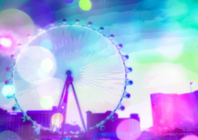 ferris wheel in the city at Las Vegas, USA