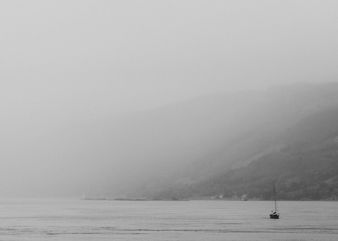 fogged boat