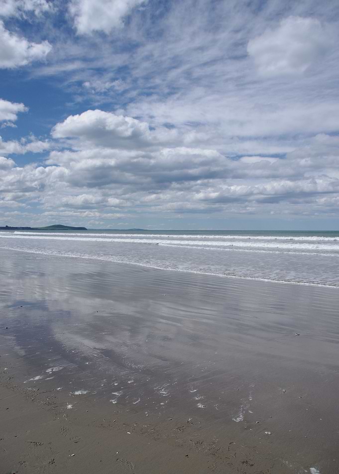 Reflections on the Beach Sky