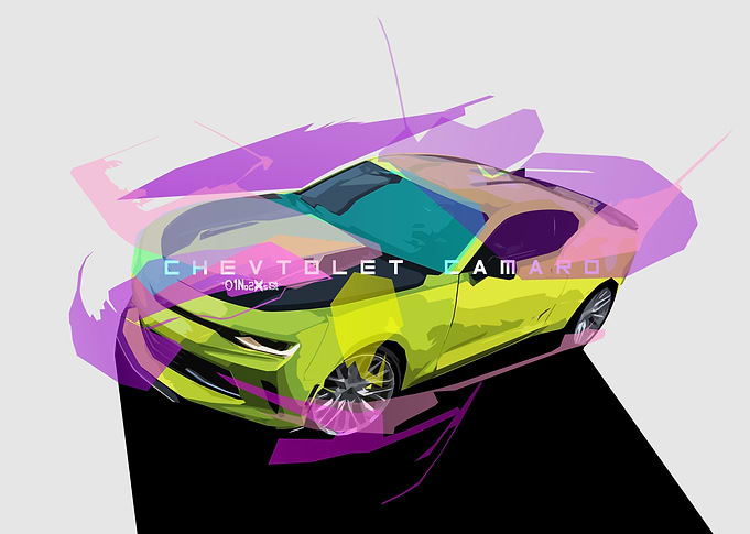 Yellow Sport Race Muscle Car