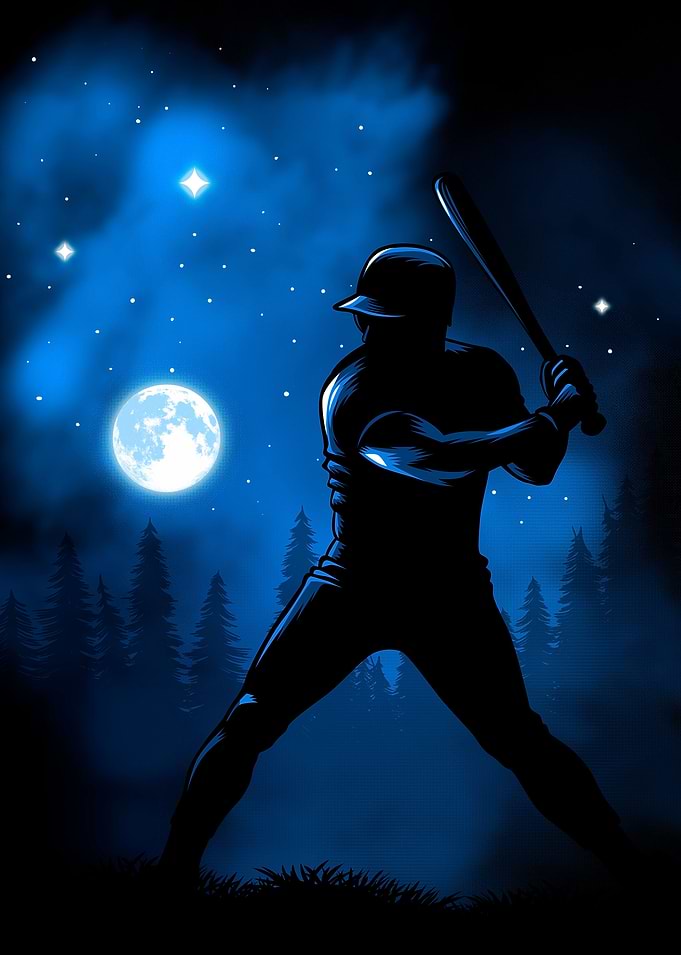 Baseball hitting the moon