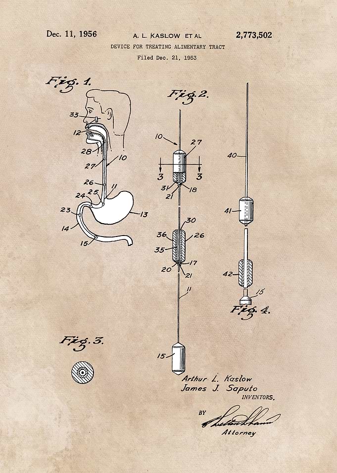 patent art Kaslow 1956 Device for treating ...