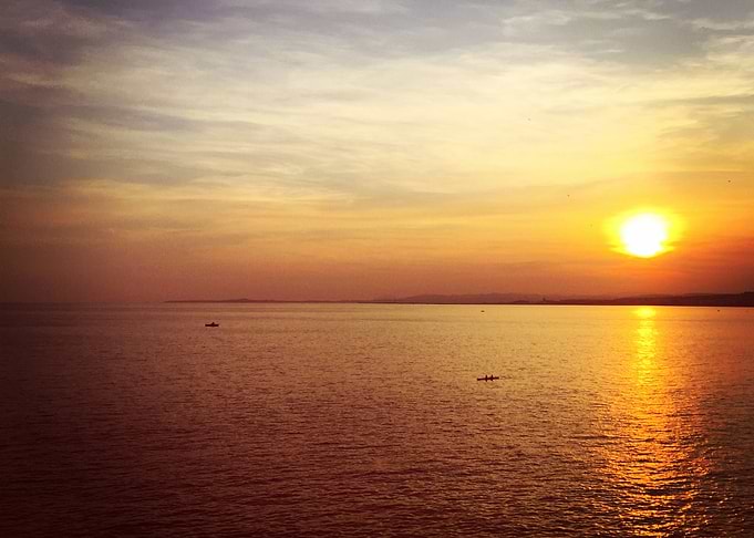 cruising towards the sunset