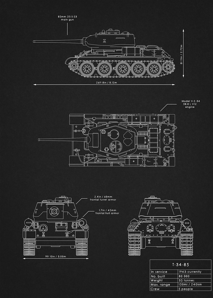T-34-85 Blueprint