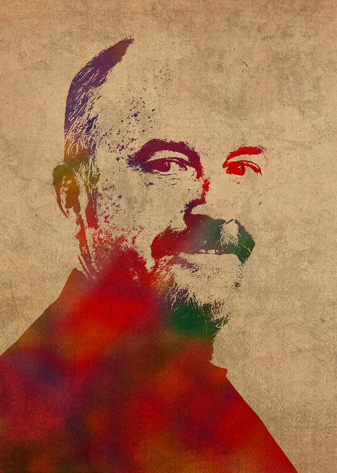 Louis CK Watercolor Portrait Comedian