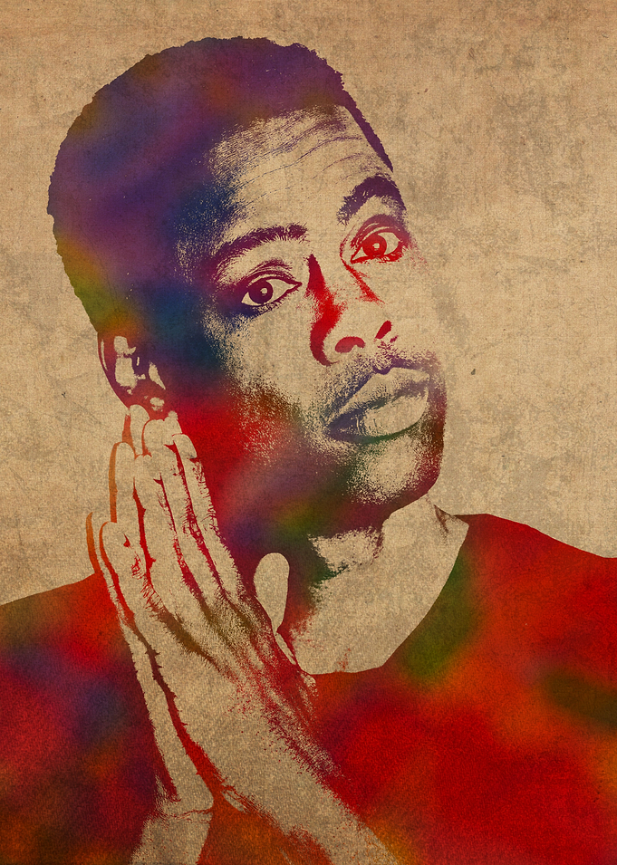 Chris Rock Comedian Watercolor Portrait