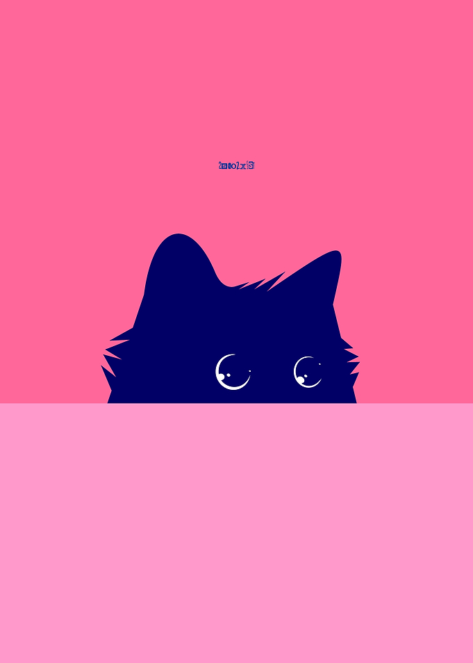 Cat on Deep Pink
