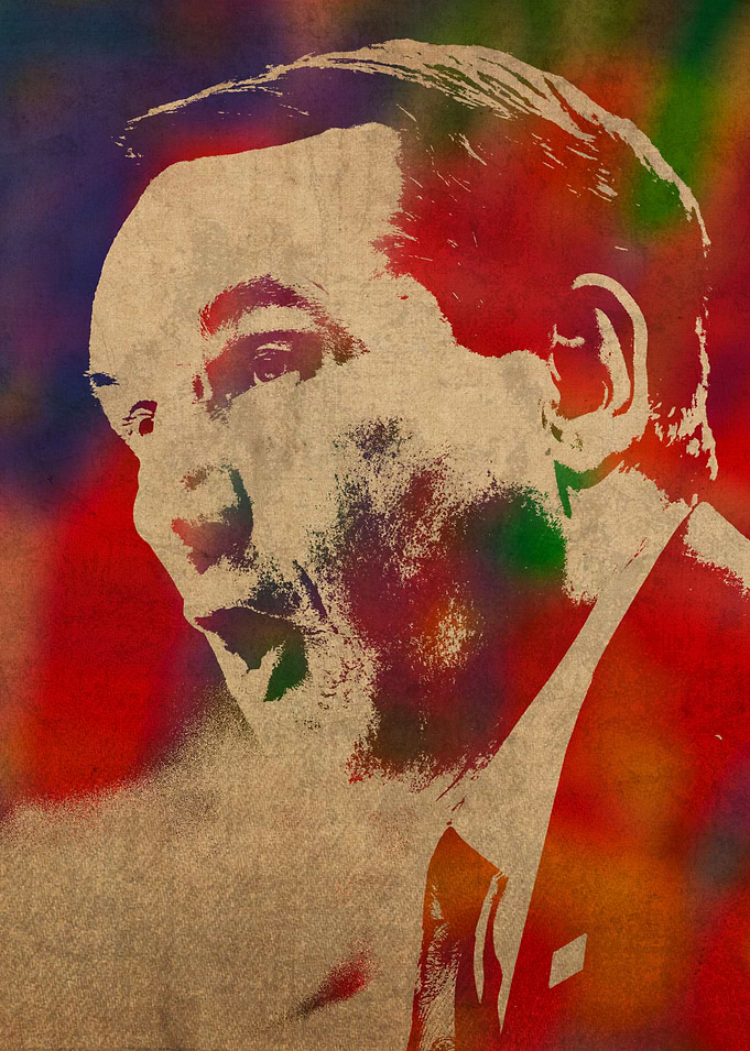 Coach Mike Krzyzewski Watercolor Portrait