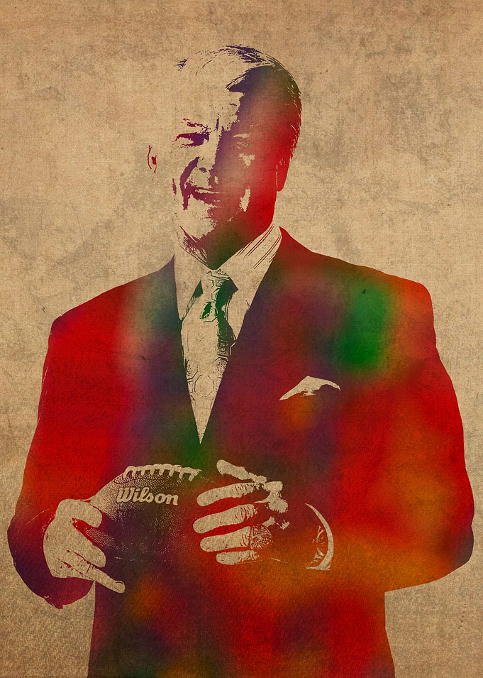 Coach Jimmy Johnson Watercolor Portrait