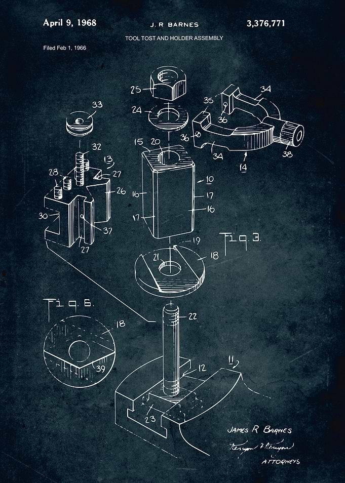 No333 - 1966 - Tool tost and holder assembly