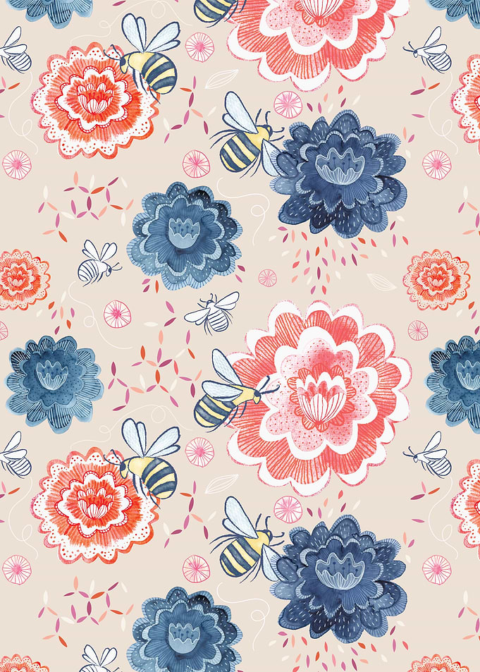 Bees and Flowers Painting