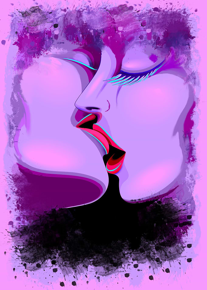 Lovers Kiss Ultraviolet Love Romance