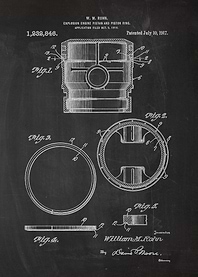 1916 Explosion Engine Piston and Piston Ring