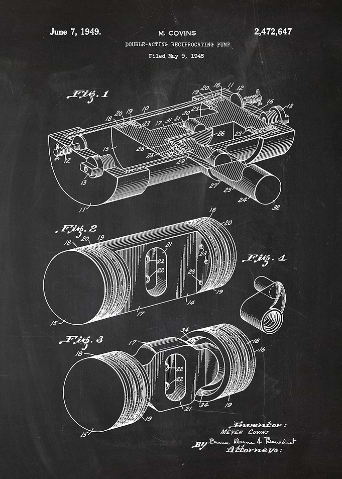 1945 Double Acting Reciprocating Pump - Patent