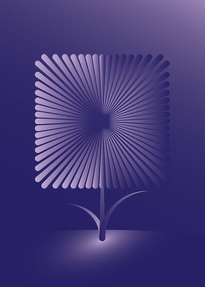 Violet square flower