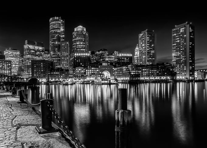 BOSTON Skyline at night