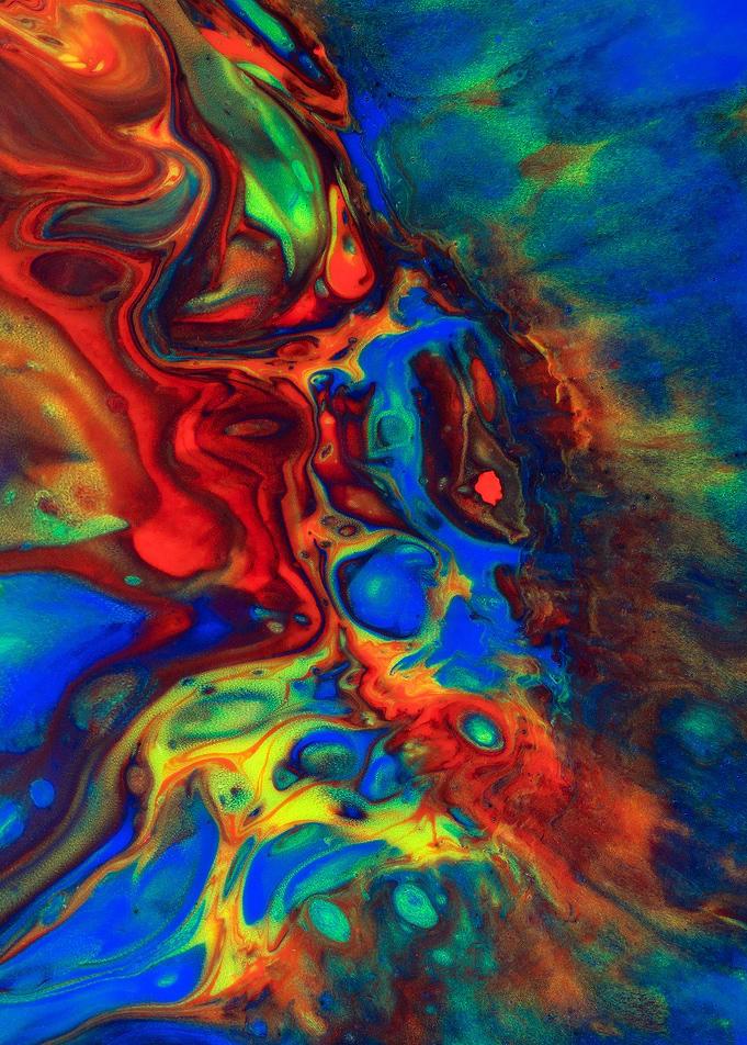 Abstrast painting in 4 colors