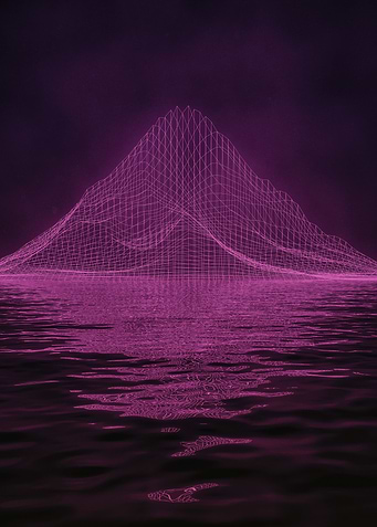 Mesh Mountain on a Lake