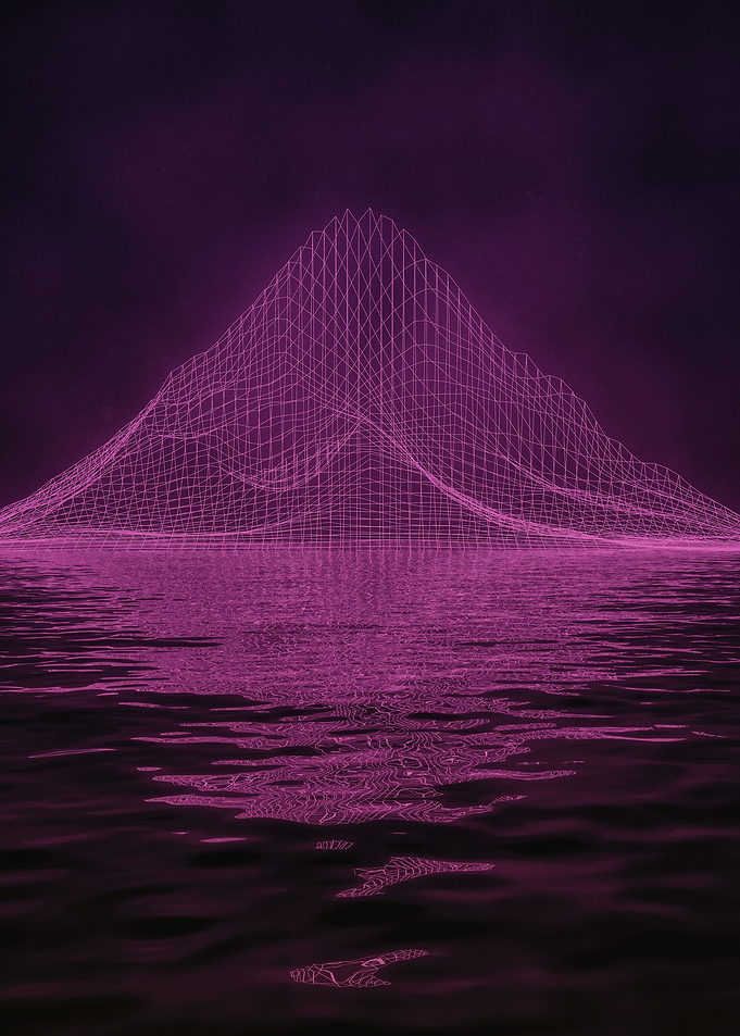 Mesh Mountain on a Lake