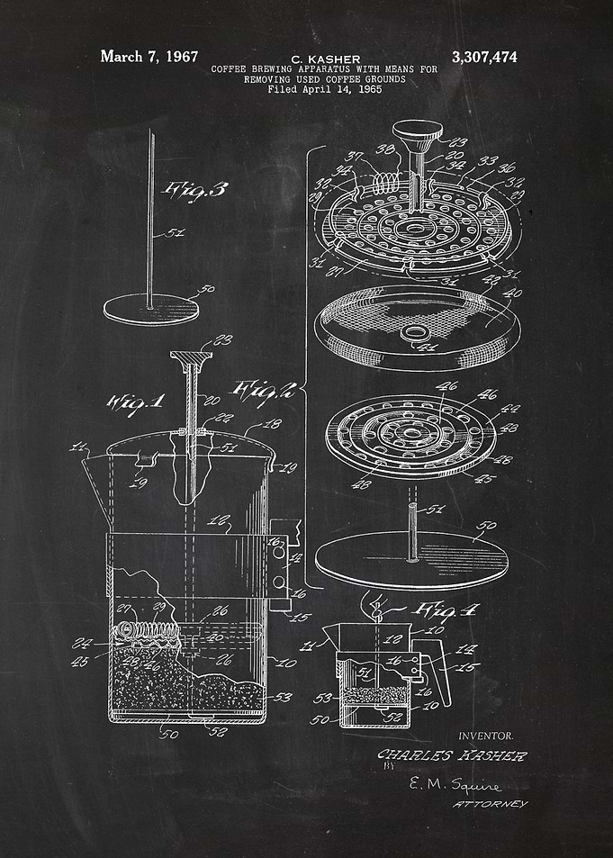 1965 Coffee Brewing Apparatus - Patent Drawing