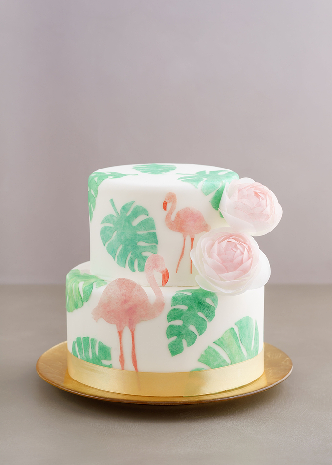 Tropical wedding cake