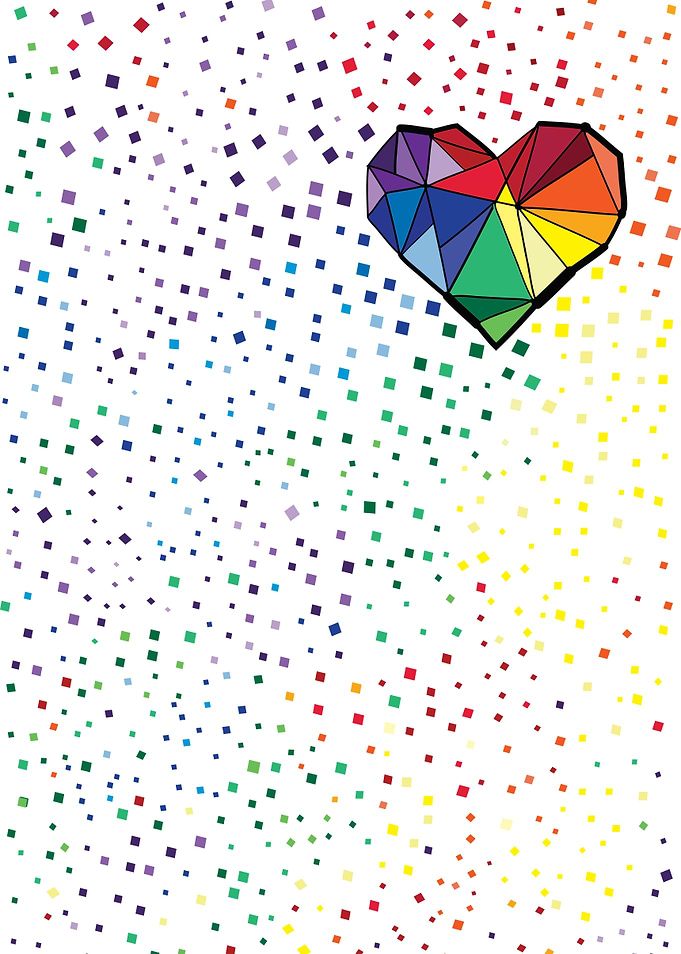 Colorful geometric heart