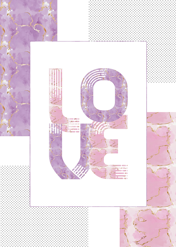 Graphic Art Gold LOVE