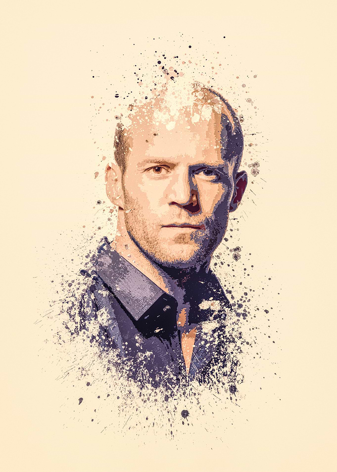 Jason Statham splatter painting