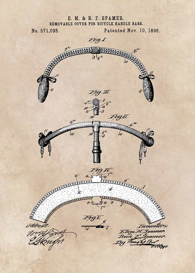 patent art Spamer 1896 Removable cover for bicycle