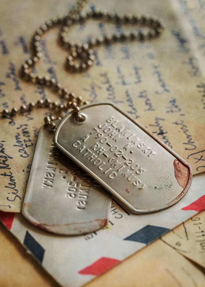 Dogtags on old envelopes