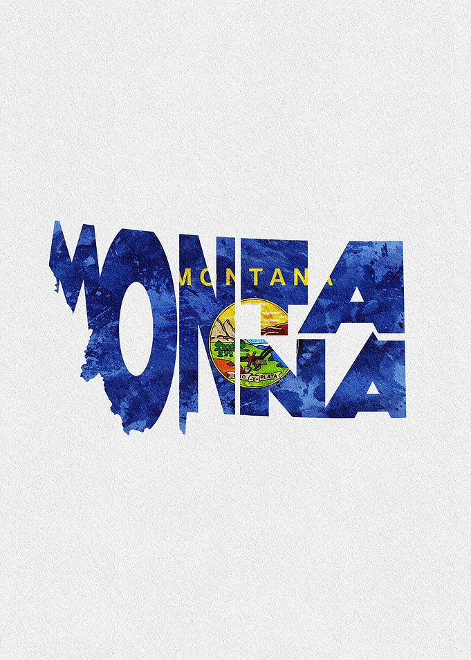 Montana Map Flag