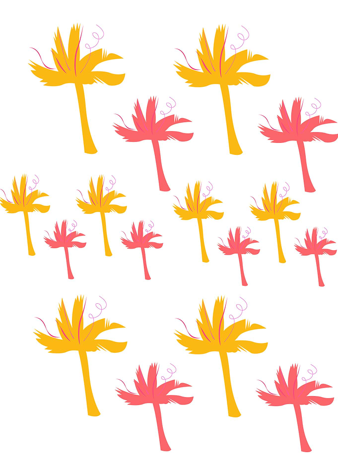 Design palms gold on white