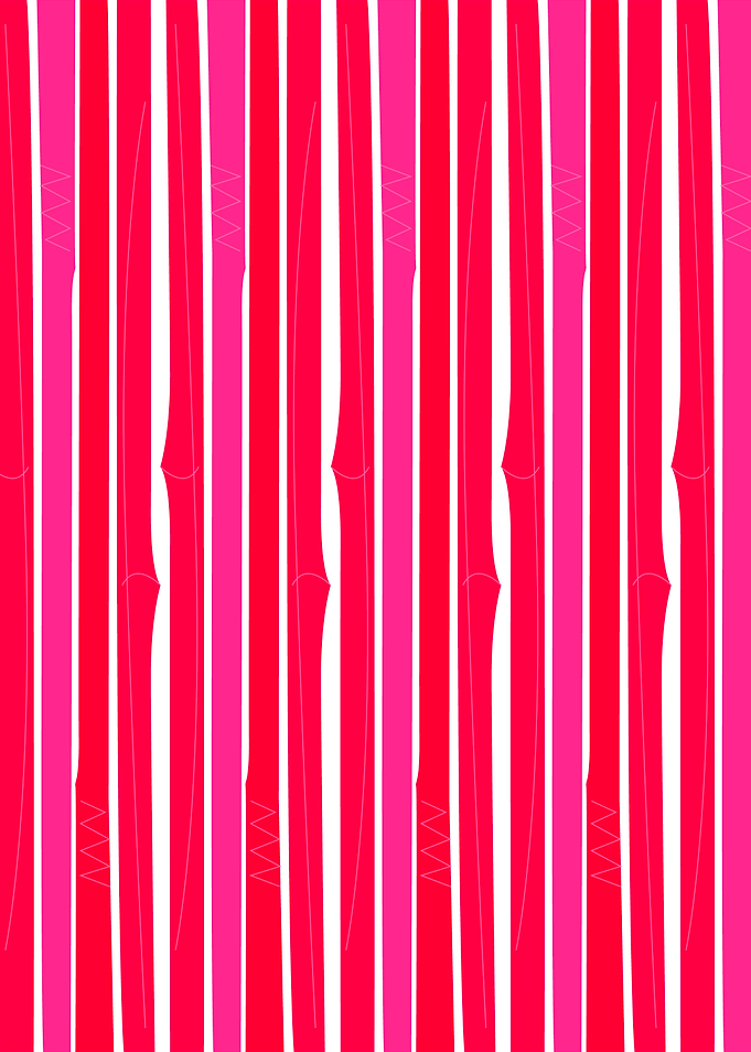 Design bamboo lines pink on white