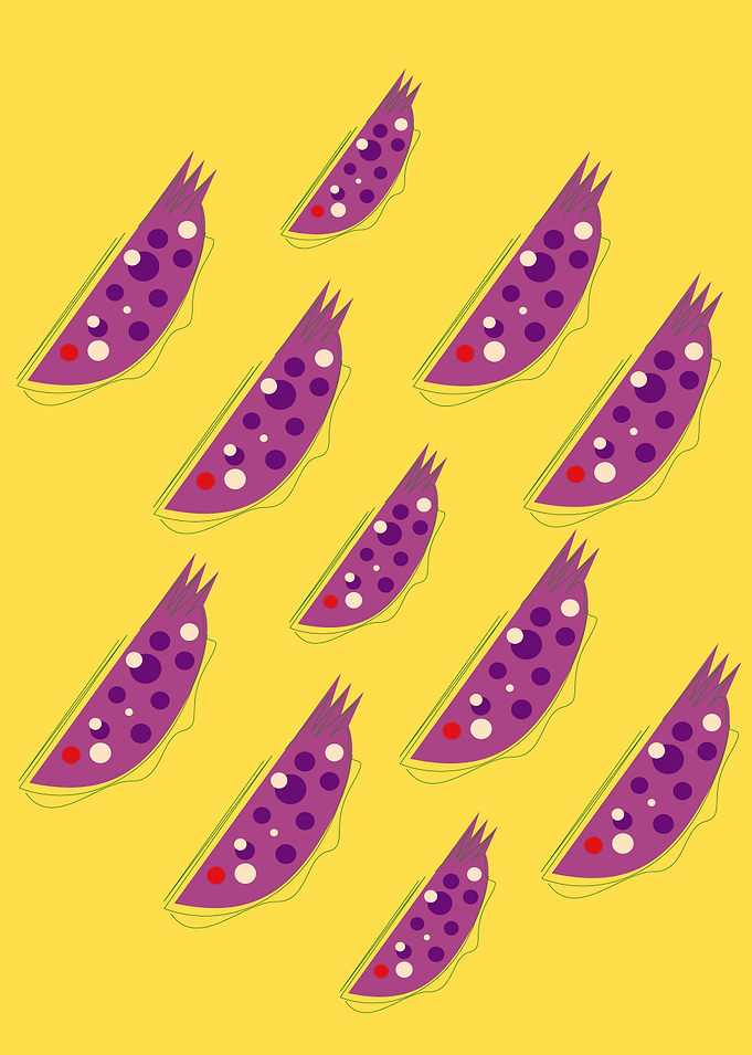 Design lemons pink on gold slices
