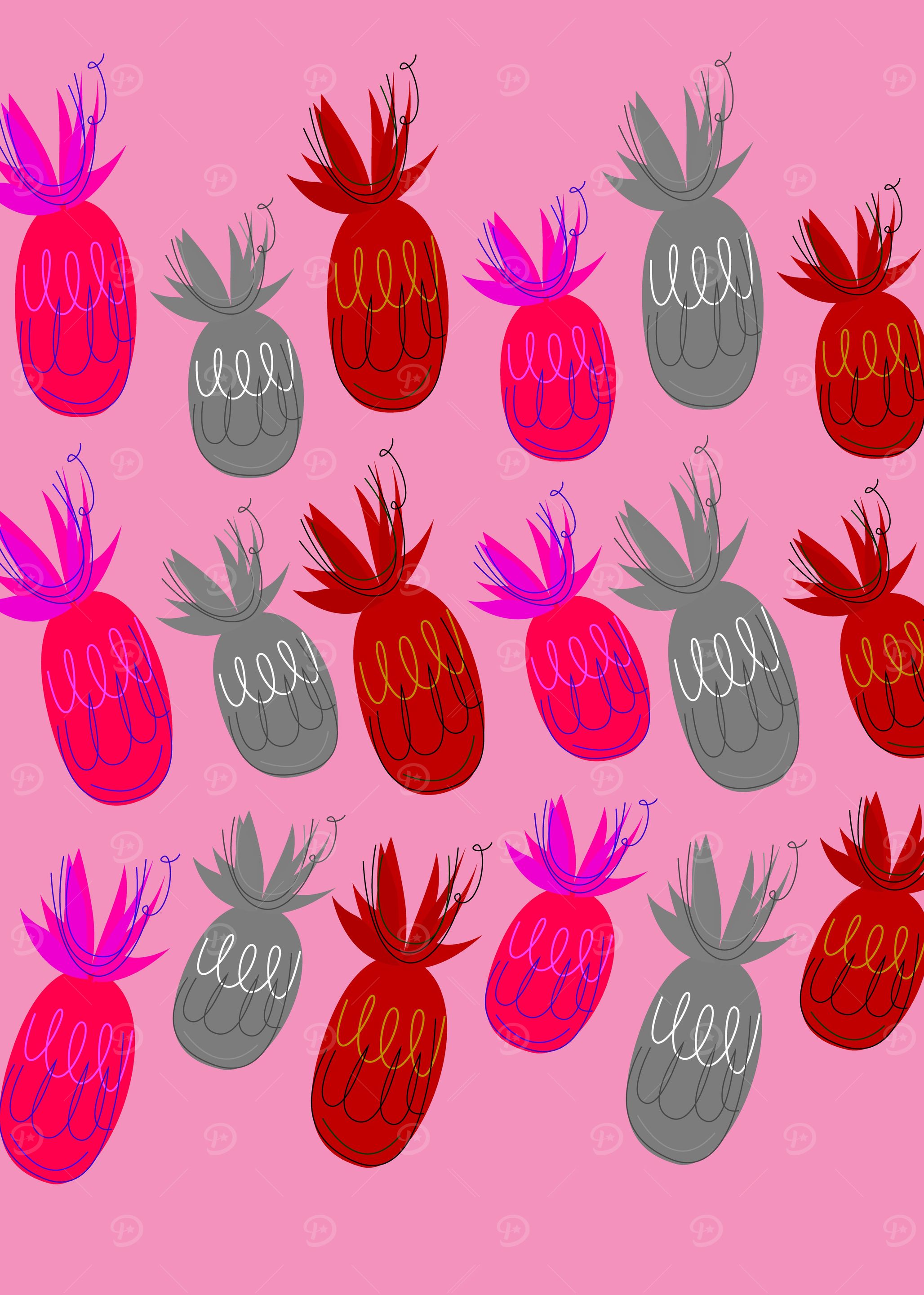 Design ananases Pink elements